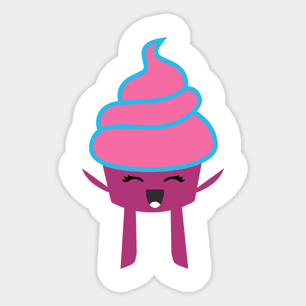 CUTE JOYFUL CUPCAKE Sticker by deificusArt